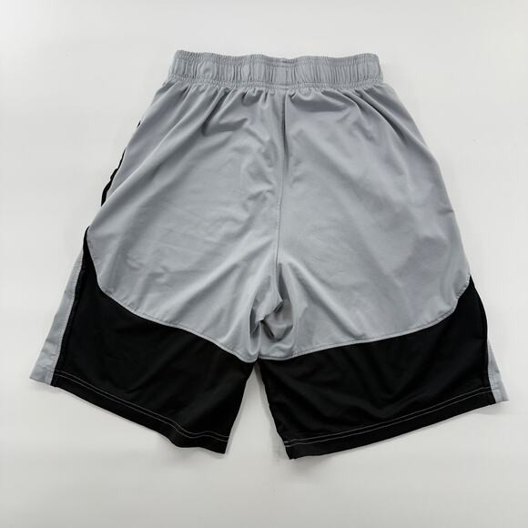 Under Armour Athletic Shorts Gray Black Loose Fit Mens Small Pockets Drawstring - Picture 2 of 7